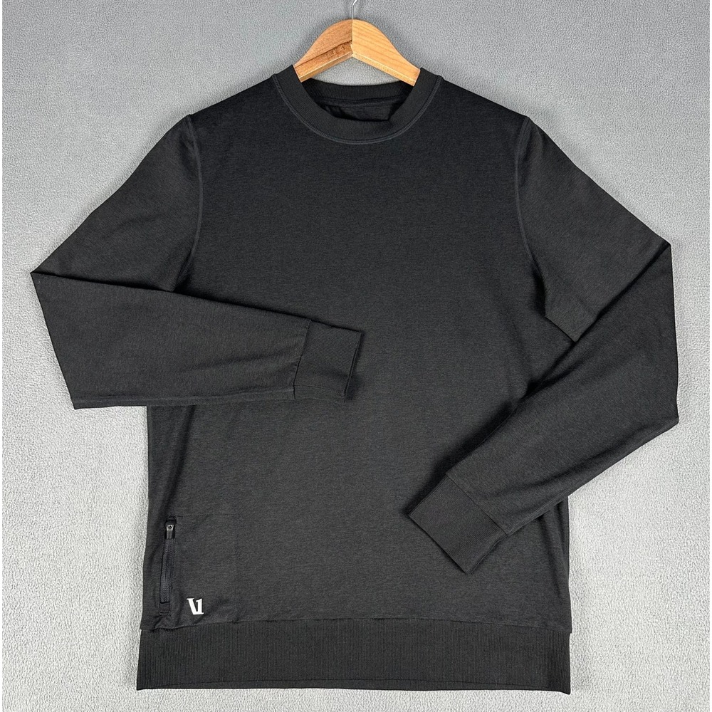 Vuori Shirt Mens Small Black Ponto Crew Performance Base Layer DreamKnit Lounge